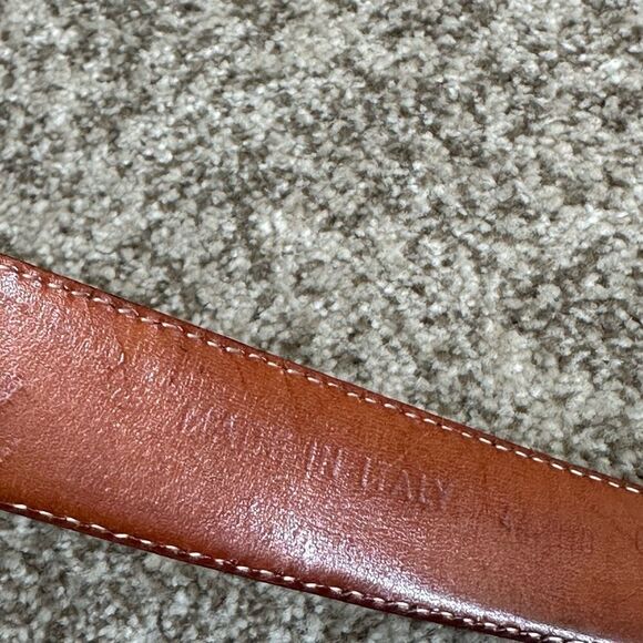 Black Textured Italian Leather Men’s Belt 44 - Picture 6 of 8